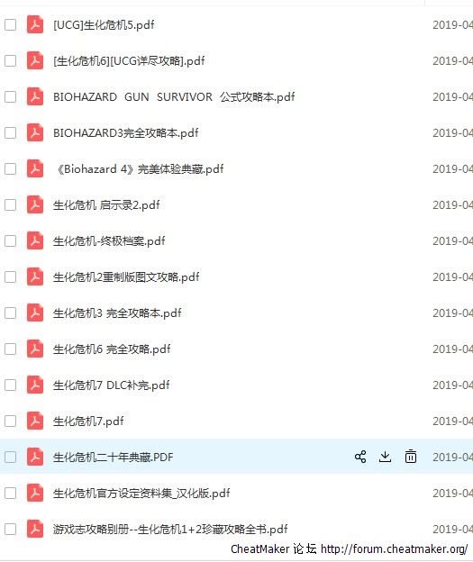 Pc 生化危机系列攻略 不全 Pdf 游戏综合讨论 Cheatmaker 论坛cheatmaker 游戏修改器 Cm 修改器